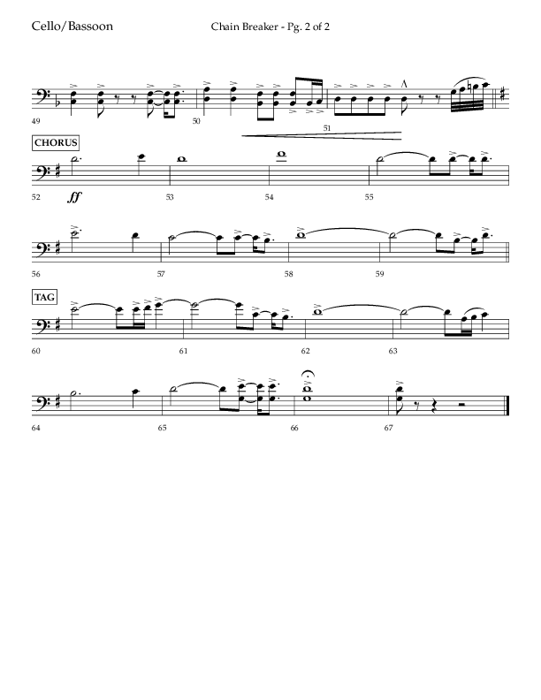 Chain Breaker (Choral Anthem SATB) Cello (Lifeway Choral / Arr. Danny Zaloudik)