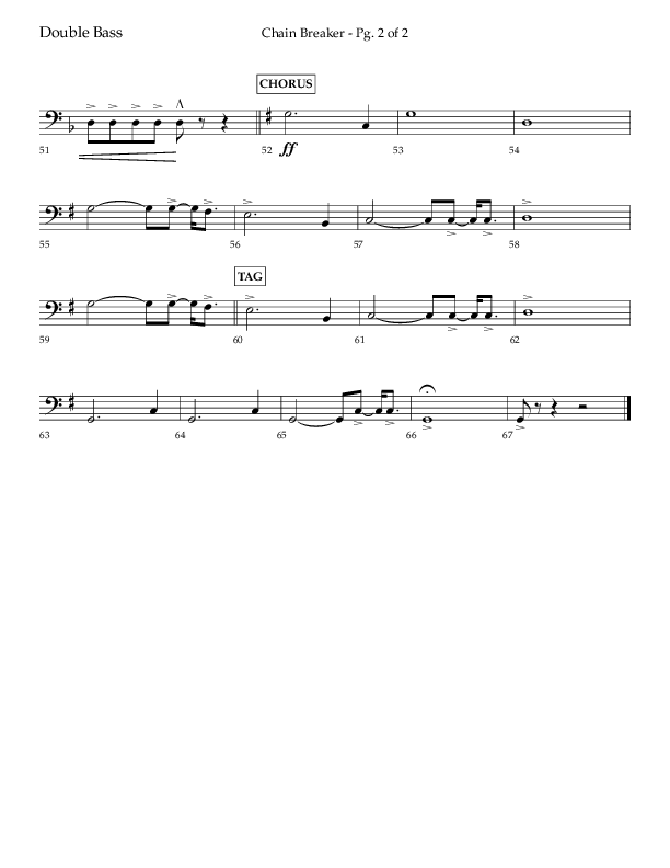 Chain Breaker (Choral Anthem SATB) Double Bass (Lifeway Choral / Arr. Danny Zaloudik)