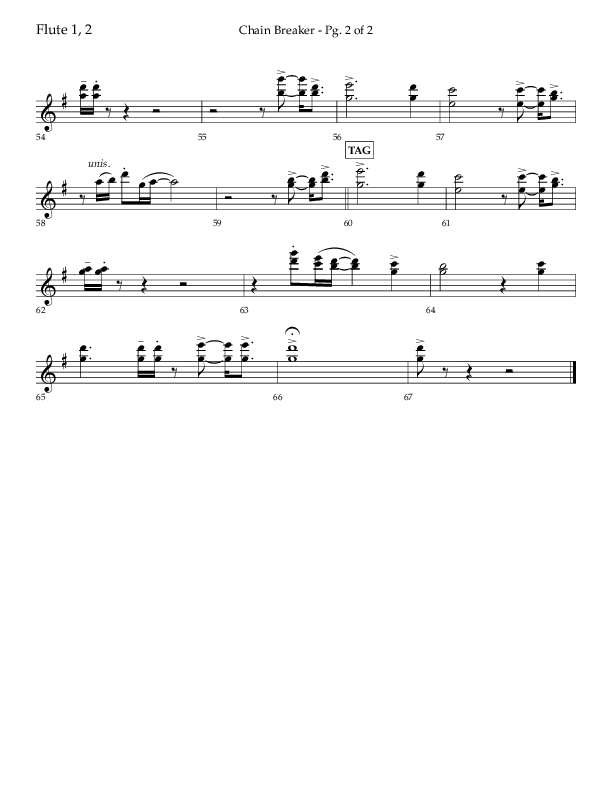 Chain Breaker (Choral Anthem SATB) Flute 1/2 (Lifeway Choral / Arr. Danny Zaloudik)