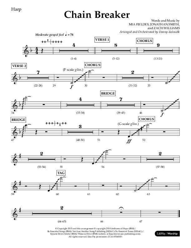 Chain Breaker (Choral Anthem SATB) Harp (Lifeway Choral / Arr. Danny Zaloudik)