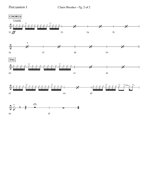 Chain Breaker (Choral Anthem SATB) Percussion 1/2 (Lifeway Choral / Arr. Danny Zaloudik)