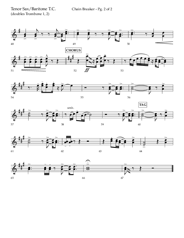 Chain Breaker (Choral Anthem SATB) Tenor Sax/Baritone T.C. (Lifeway Choral / Arr. Danny Zaloudik)