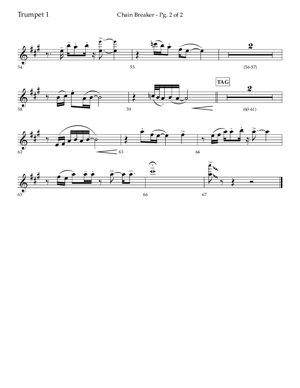 Chain Breaker (Choral Anthem SATB) Trumpet 1 (Lifeway Choral / Arr. Danny Zaloudik)