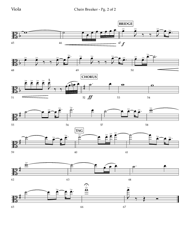 Chain Breaker (Choral Anthem SATB) Viola (Lifeway Choral / Arr. Danny Zaloudik)