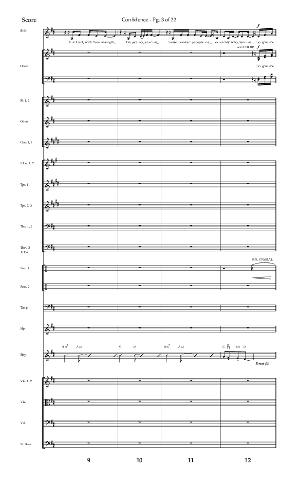 Confidence (Choral Anthem SATB) Orchestration (Lifeway Choral / Arr. David Wise / Orch. David Shipps)