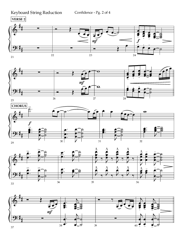 Confidence (Choral Anthem SATB) String Reduction (Lifeway Choral / Arr. David Wise / Orch. David Shipps)