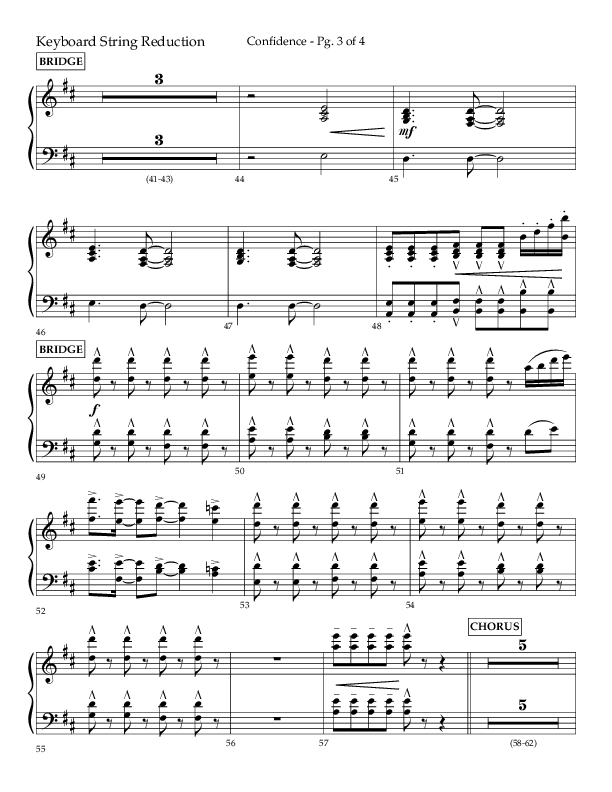 Confidence (Choral Anthem SATB) String Reduction (Lifeway Choral / Arr. David Wise / Orch. David Shipps)