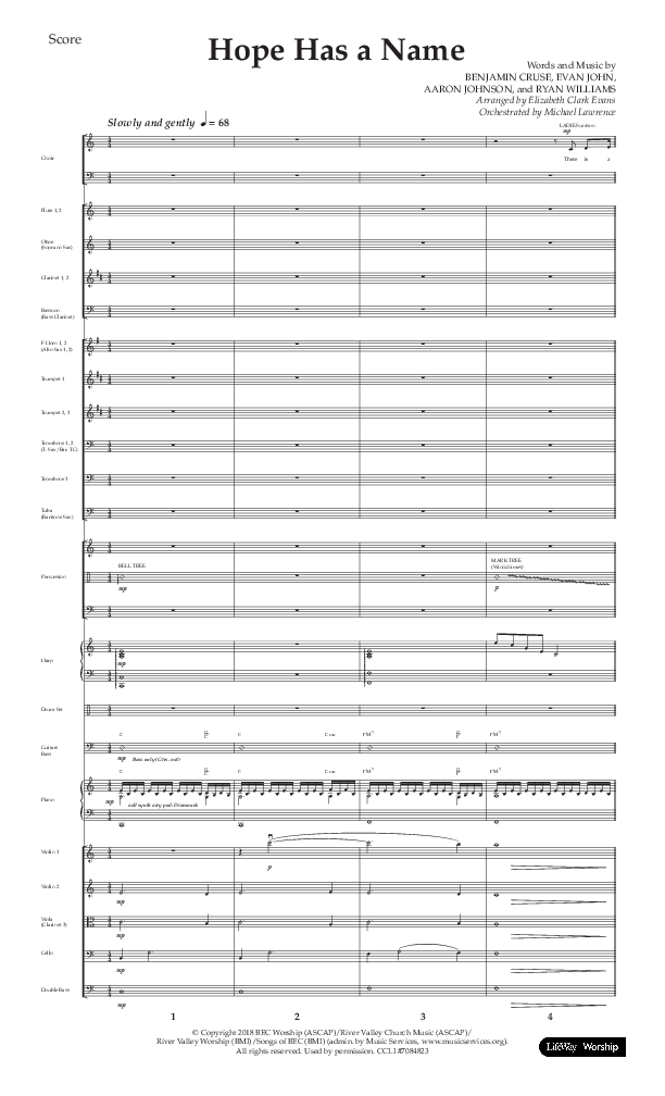 Hope Has A Name (Choral Anthem SATB) Orchestration (Lifeway Choral / Arr. Elizabeth Clark Evans / Orch. Michael Lawrence)