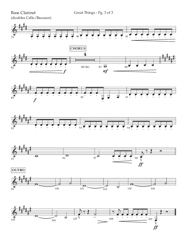 Great Things (Choral Anthem SATB) Bass Clarinet (Lifeway Choral / Arr. Daniel Semsen)