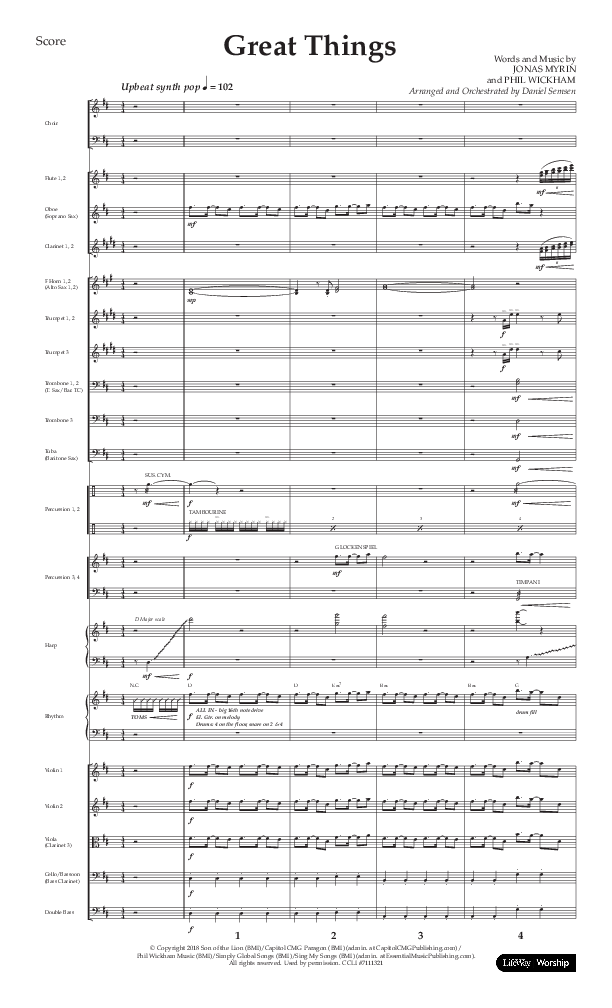 Great Things (Choral Anthem SATB) Orchestration (Lifeway Choral / Arr. Daniel Semsen)