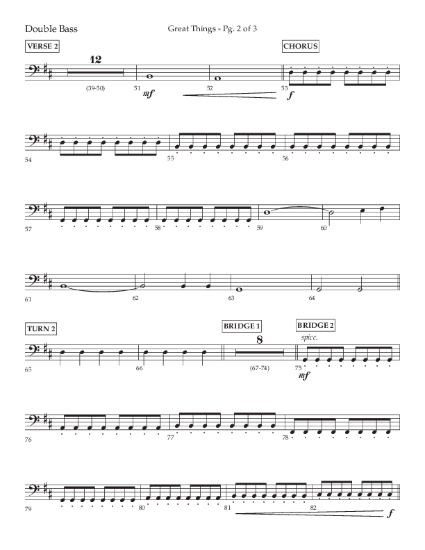 Great Things (Choral Anthem SATB) Double Bass (Lifeway Choral / Arr. Daniel Semsen)