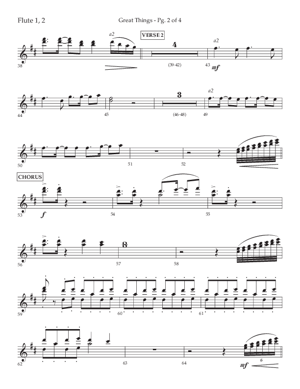 Great Things (Choral Anthem SATB) Flute 1/2 (Lifeway Choral / Arr. Daniel Semsen)