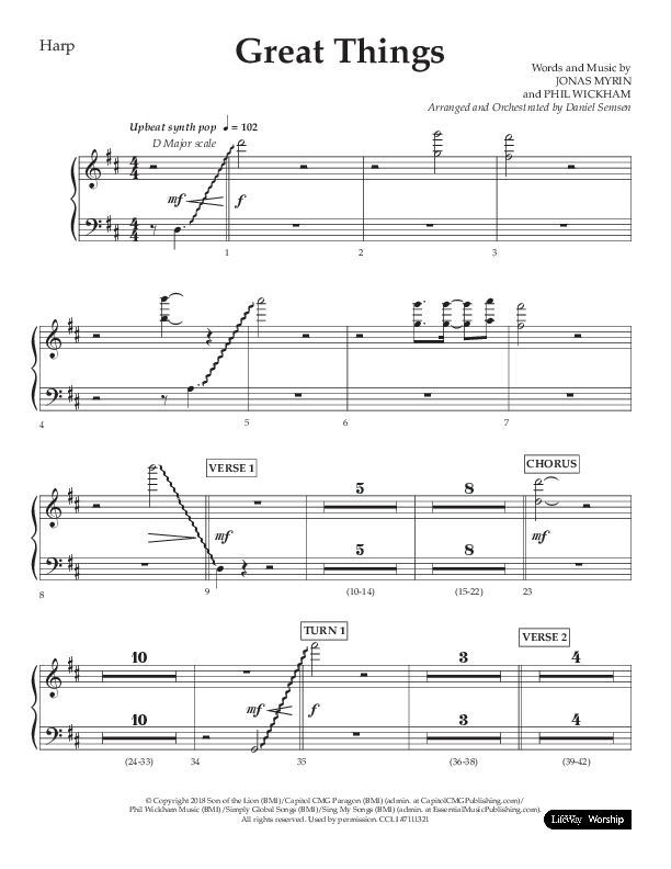 Great Things (Choral Anthem SATB) Harp (Lifeway Choral / Arr. Daniel Semsen)
