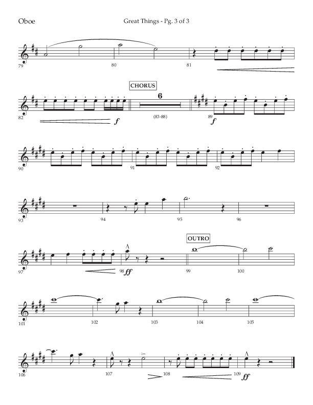 Great Things (Choral Anthem SATB) Oboe (Lifeway Choral / Arr. Daniel Semsen)