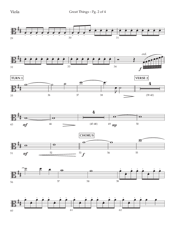 Great Things (Choral Anthem SATB) Viola (Lifeway Choral / Arr. Daniel Semsen)