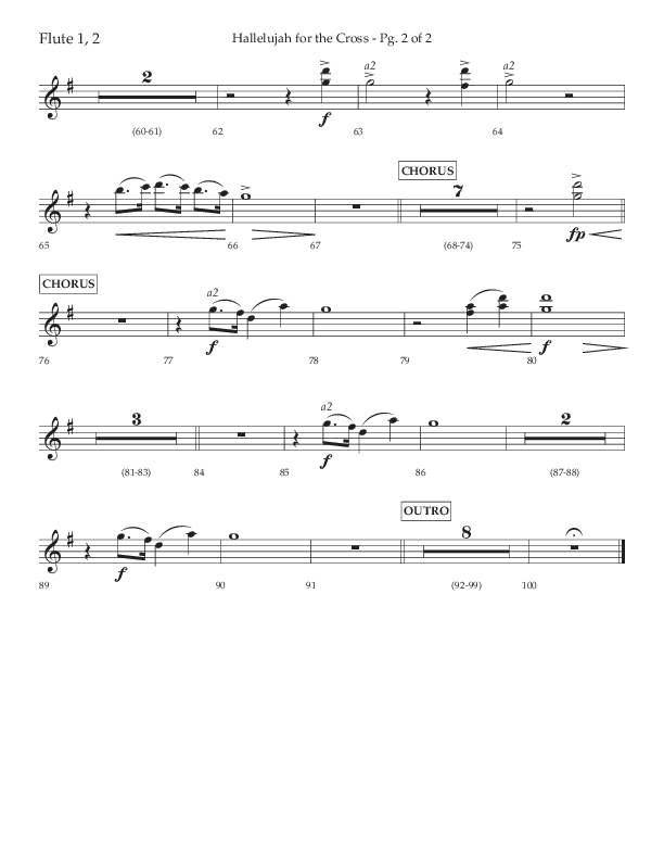 Hallelujah For The Cross (Choral Anthem SATB) Flute 1/2 (Lifeway Choral / Arr. David Wise / Orch. David Shipps)