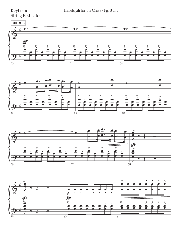 Hallelujah For The Cross (Choral Anthem SATB) String Reduction (Lifeway Choral / Arr. David Wise / Orch. David Shipps)
