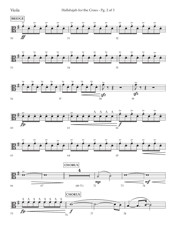 Hallelujah For The Cross (Choral Anthem SATB) Viola (Lifeway Choral / Arr. David Wise / Orch. David Shipps)