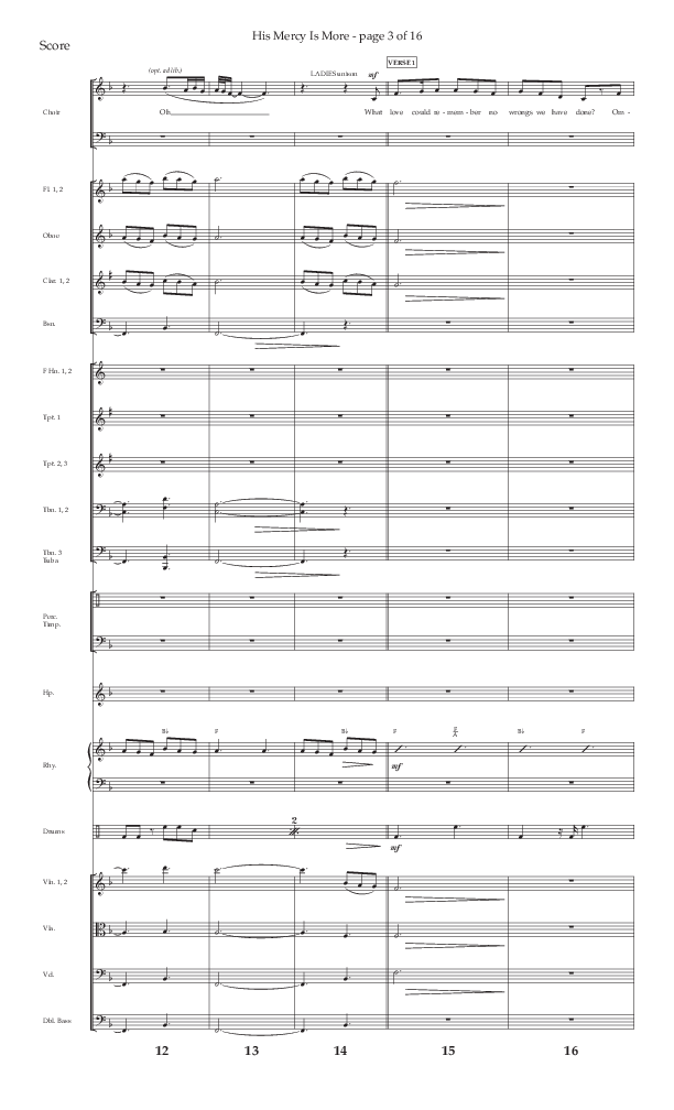 His Mercy Is More (Choral Anthem SATB) Conductor's Score (Lifeway Choral / Arr. Tim Pitzer / Orch. Camp Kirkland)