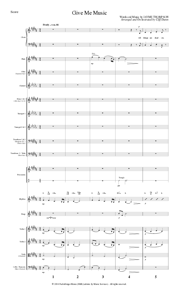Give Me Music (Choral Anthem SATB) Conductor's Score (Lillenas Choral / Arr. Cliff Duren)