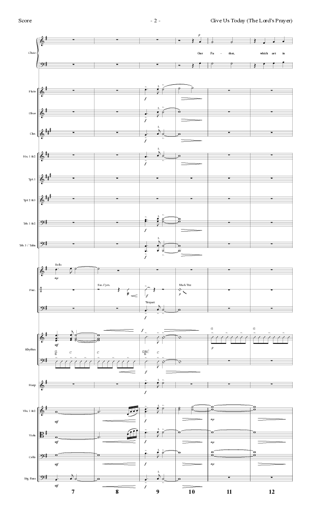 Give Us Today (The Lord’s Prayer) (Choral Anthem SATB) Orchestration (Lillenas Choral / Arr. Nick Robertson)