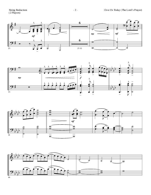 Give Us Today (The Lord’s Prayer) (Choral Anthem SATB) String Reduction (Lillenas Choral / Arr. Nick Robertson)