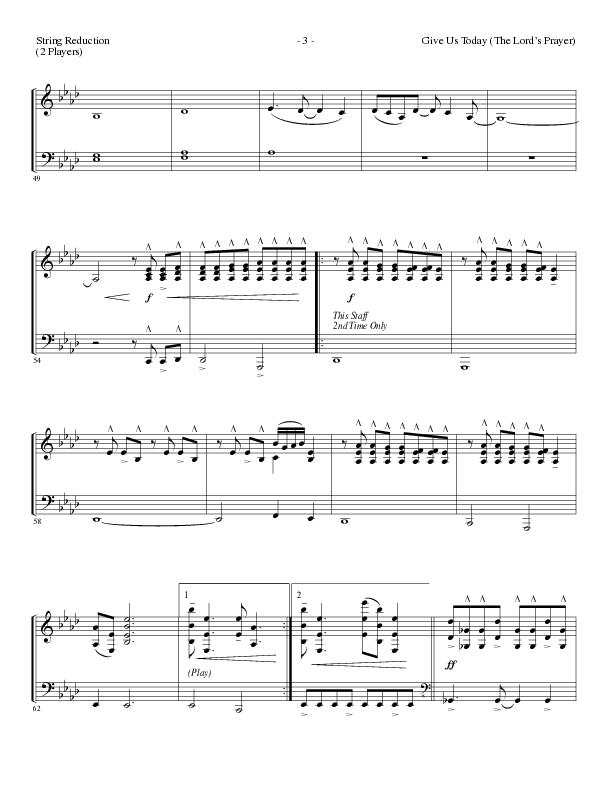 Give Us Today (The Lord’s Prayer) (Choral Anthem SATB) String Reduction (Lillenas Choral / Arr. Nick Robertson)