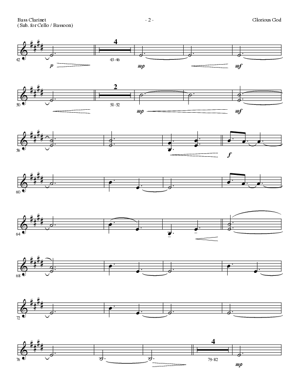 Glorious God (Choral Anthem SATB) Bass Clarinet (Lillenas Choral / Arr. Cliff Duren)