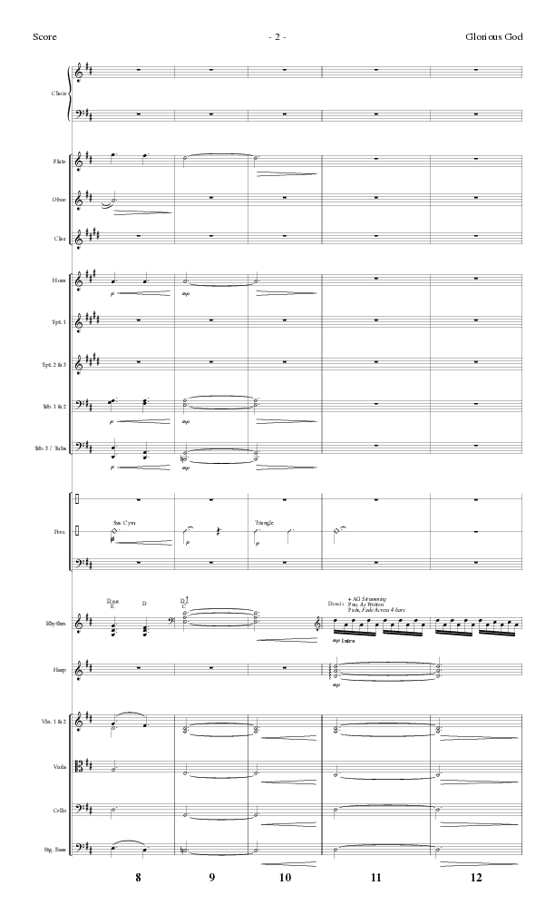 Glorious God (Choral Anthem SATB) Orchestration (Lillenas Choral / Arr. Cliff Duren)
