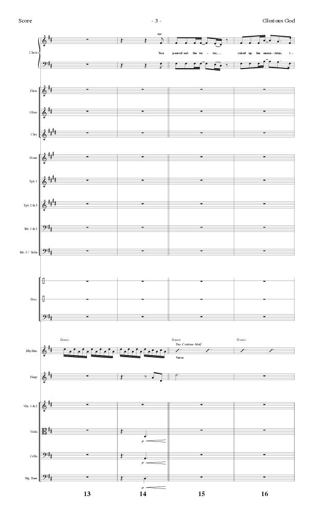 Glorious God (Choral Anthem SATB) Orchestration (Lillenas Choral / Arr. Cliff Duren)