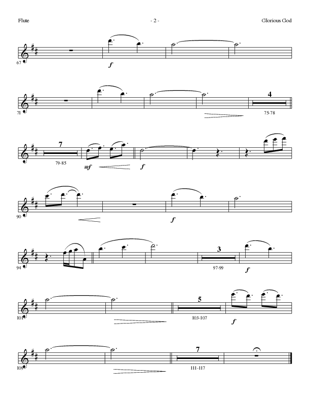Glorious God (Choral Anthem SATB) Flute (Lillenas Choral / Arr. Cliff Duren)