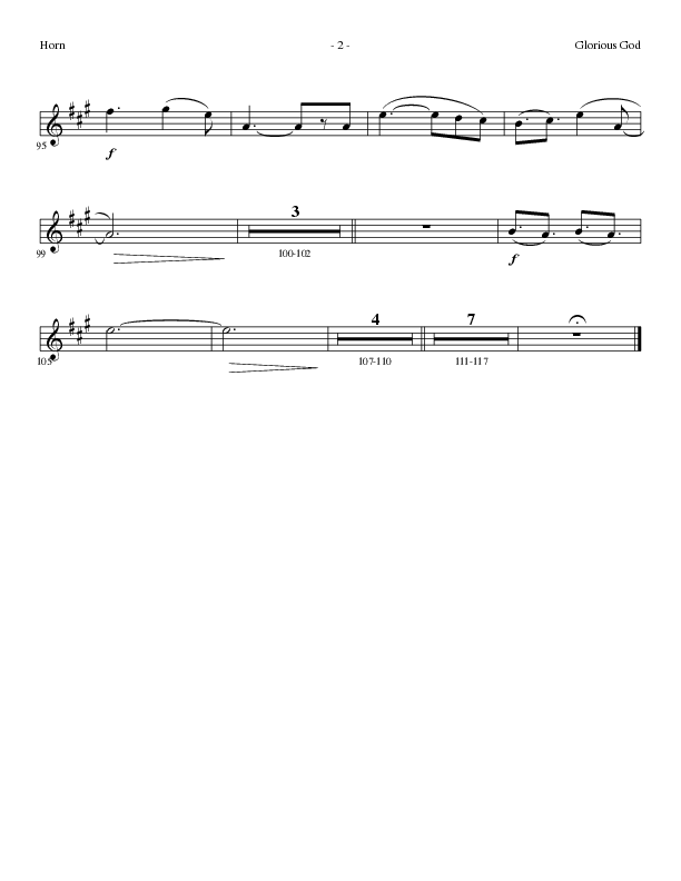Glorious God (Choral Anthem SATB) French Horn (Lillenas Choral / Arr. Cliff Duren)