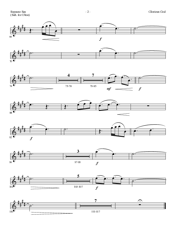 Glorious God (Choral Anthem SATB) Soprano Sax (Lillenas Choral / Arr. Cliff Duren)
