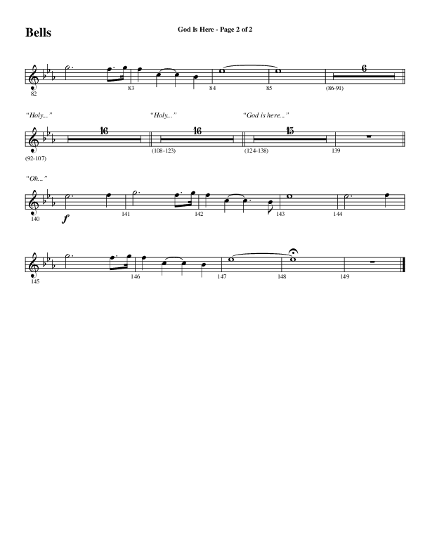 God Is Here (Choral Anthem SATB) Bells (Word Music Choral / Arr. Cliff Duren)