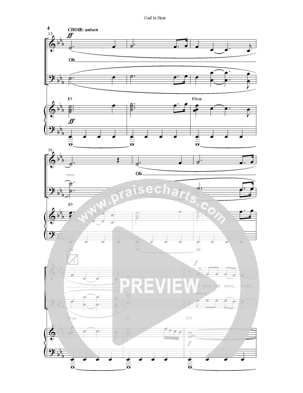 God Is Here (Choral Anthem SATB) Anthem (SATB/Piano) (Word Music Choral / Arr. Cliff Duren)