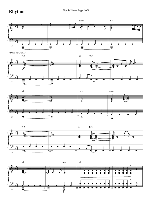 God Is Here (Choral Anthem SATB) Rhythm Chart (Word Music Choral / Arr. Cliff Duren)
