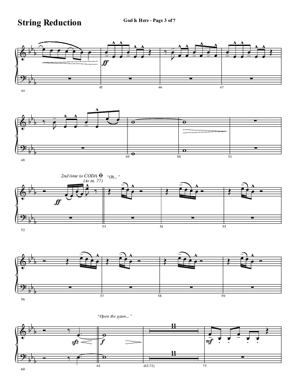 God Is Here (Choral Anthem SATB) String Reduction (Word Music Choral / Arr. Cliff Duren)