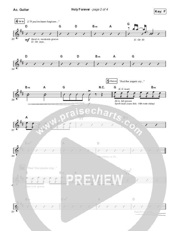 Holy Forever (Choral Anthem SATB) Acoustic Guitar (Bethel Music / Arr. Mason Brown)