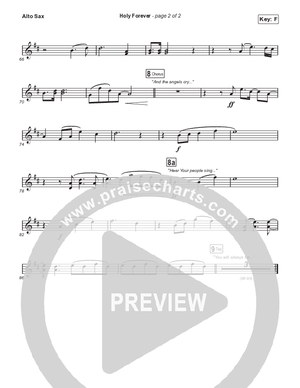 Holy Forever (Choral Anthem SATB) Alto Sax (Bethel Music / Arr. Mason Brown)