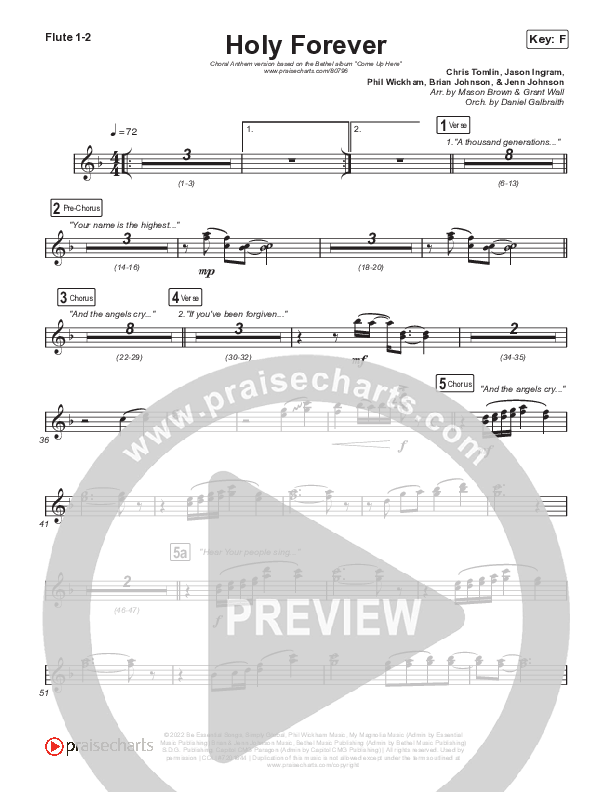 Holy Forever (Choral Anthem SATB) Wind Pack (Bethel Music / Arr. Mason Brown)