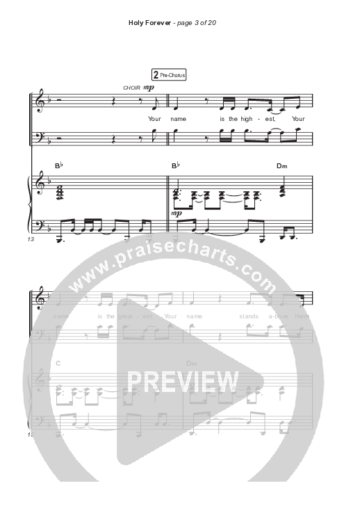 Holy Forever (Choral Anthem SATB) Octavo (SATB & Pno) (Bethel Music / Arr. Mason Brown)