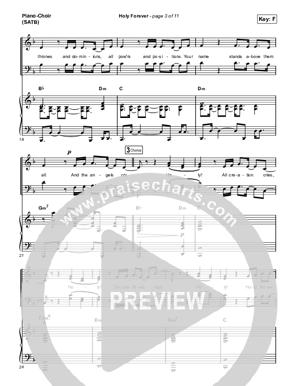 Holy Forever (Choral Anthem SATB) Piano/Vocal (SATB) (Bethel Music / Arr. Mason Brown)