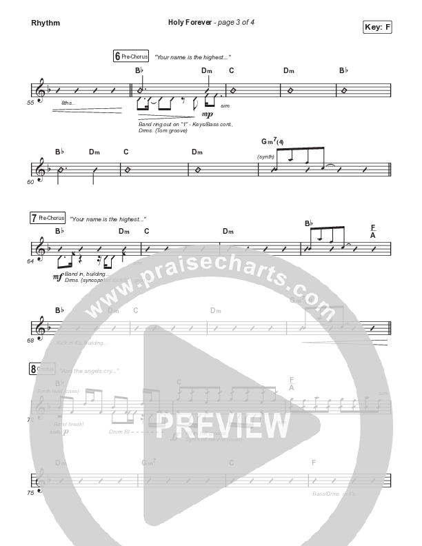 Holy Forever (Choral Anthem SATB) Rhythm Pack (Bethel Music / Arr. Mason Brown)