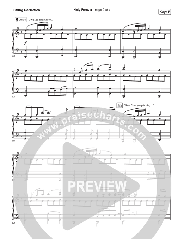 Holy Forever (Choral Anthem SATB) String Reduction (Bethel Music / Arr. Mason Brown)