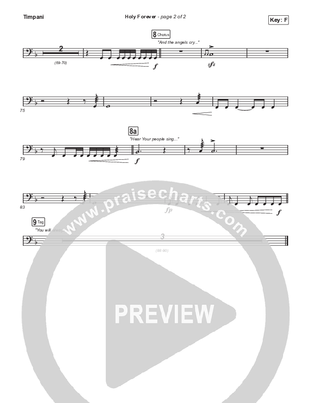 Holy Forever (Choral Anthem SATB) Timpani (Bethel Music / Arr. Mason Brown)