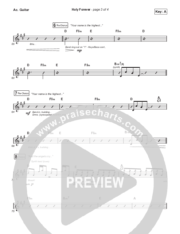 Holy Forever (Worship Choir/SAB) Acoustic Guitar (Bethel Music / Arr. Mason Brown)