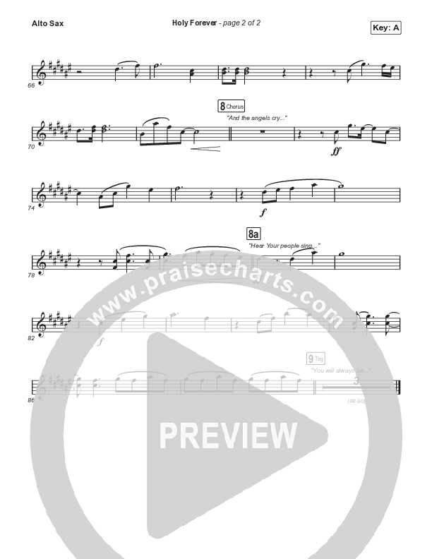 Holy Forever (Worship Choir/SAB) Alto Sax (Bethel Music / Arr. Mason Brown)