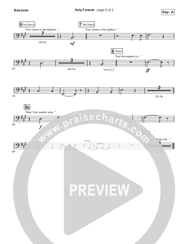 Holy Forever (Worship Choir/SAB) Bassoon (Bethel Music / Arr. Mason Brown)