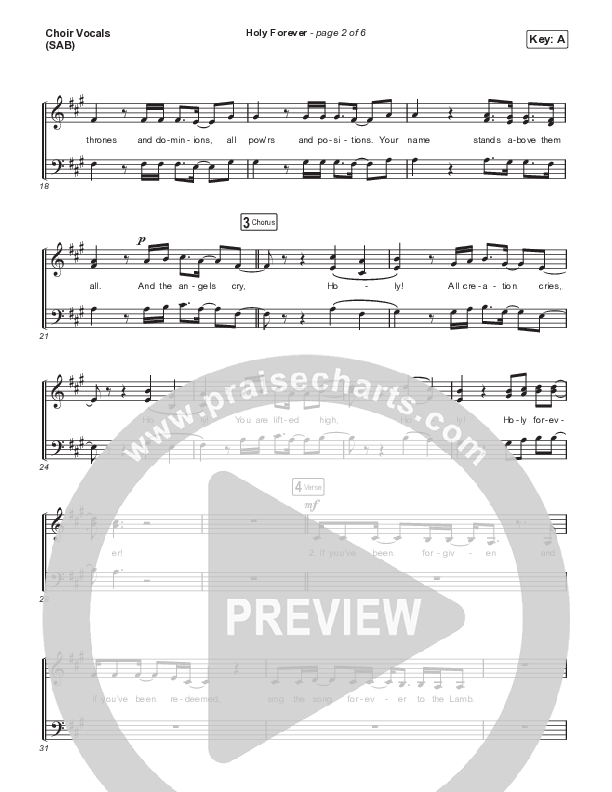 Holy Forever (Worship Choir/SAB) Choir Sheet (SAB) (Bethel Music / Arr. Mason Brown)