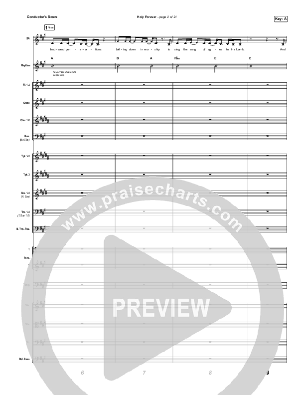Holy Forever (Worship Choir/SAB) Conductor's Score (Bethel Music / Arr. Mason Brown)